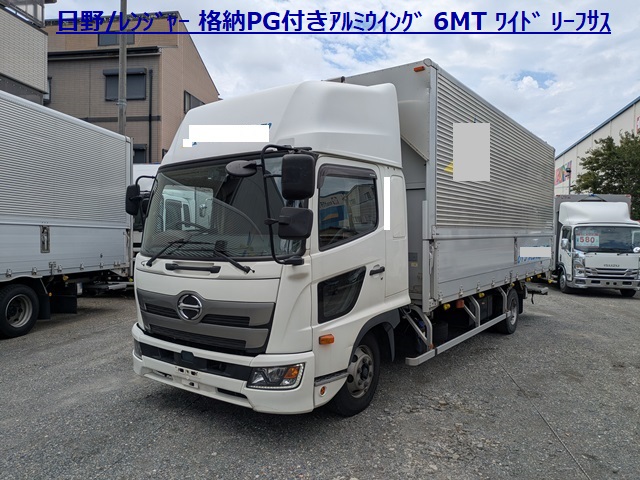 日野/ﾚﾝｼﾞｬｰ ｱﾙﾐｳｲﾝｸﾞ 格納PG付き ﾊｲﾙｰﾌ 6MT ﾜｲﾄﾞ ﾘｰﾌ 349千㎞1