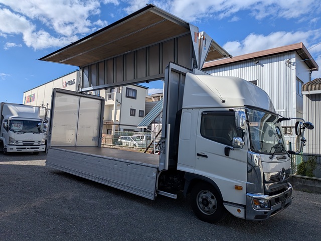 日野/ﾚﾝｼﾞｬｰ 格納PG付きｱﾙﾐｳｲﾝｸﾞ ﾊｲﾙｰﾌ ｴｱｻｽ ﾜｲﾄﾞ 6MT 107千㎞8