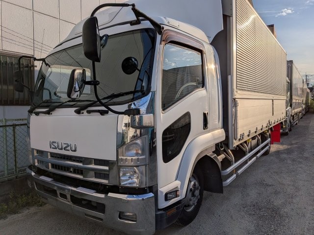 近日入庫予定! いすゞ フォワード 跳ね上げPG付きアルミウイング ワイド 6MT リーフサス 車検付き(R9.3.24)1